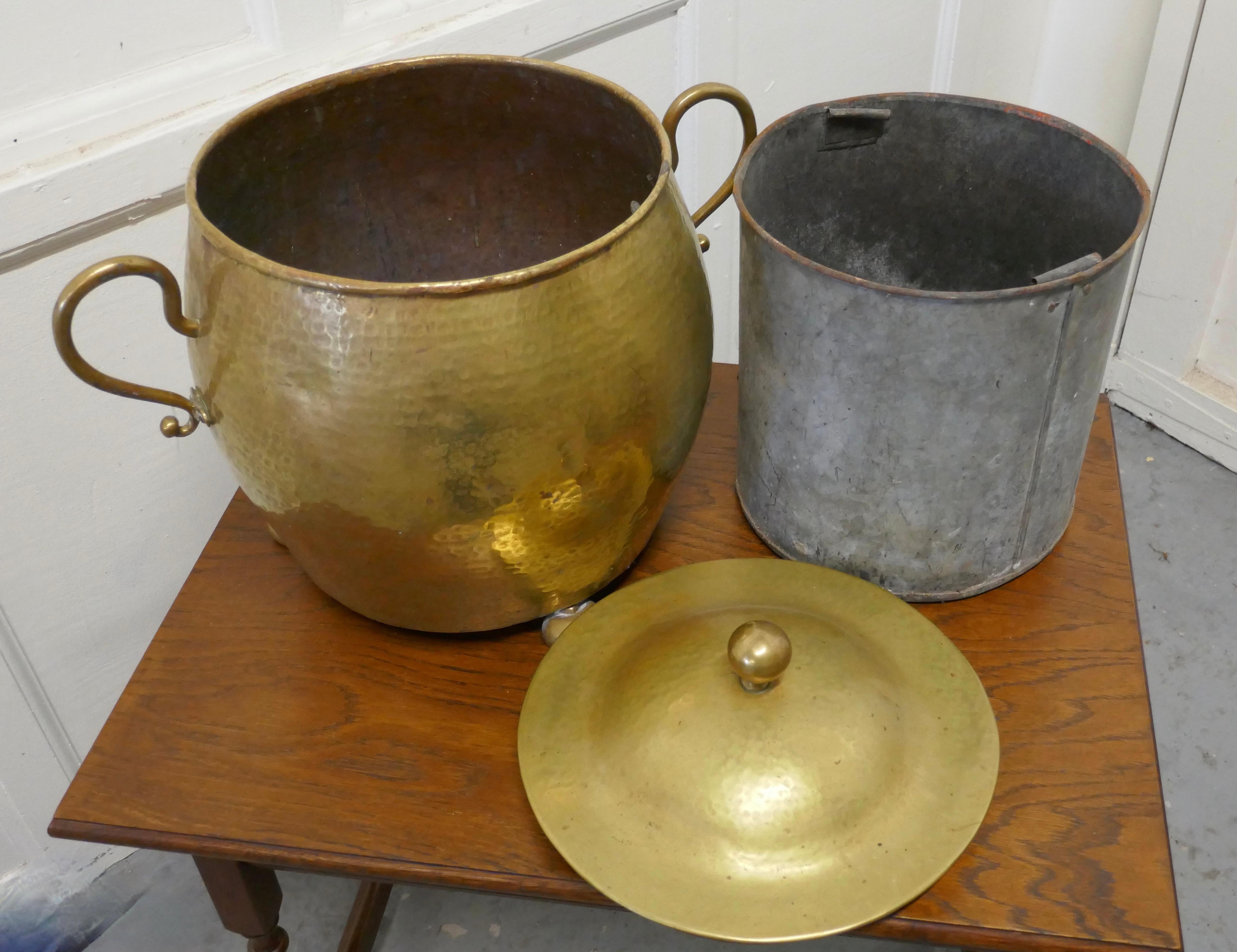 brass bucket with lid