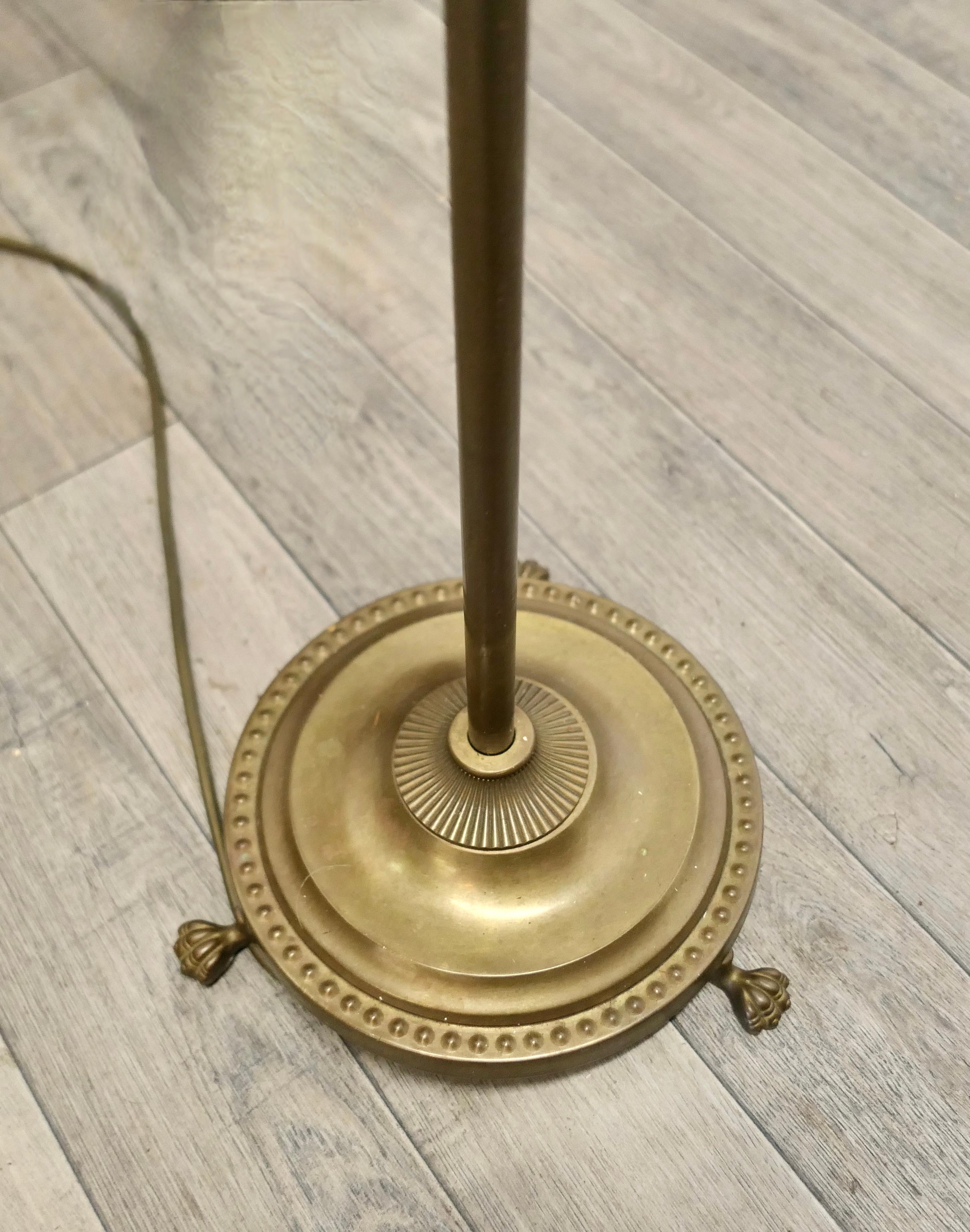 Brass Arts & Crafts Column Floor Lamp 1