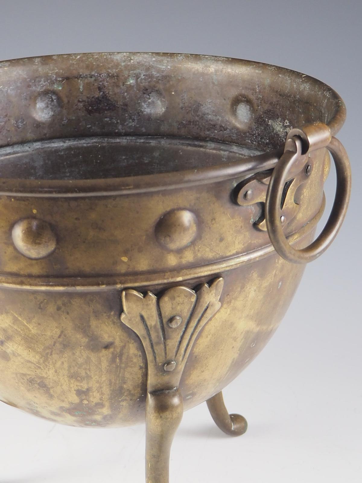 Arts and Crafts Brass Arts And Crafts Jardiniere By Henry Loveridge & Co. For Sale