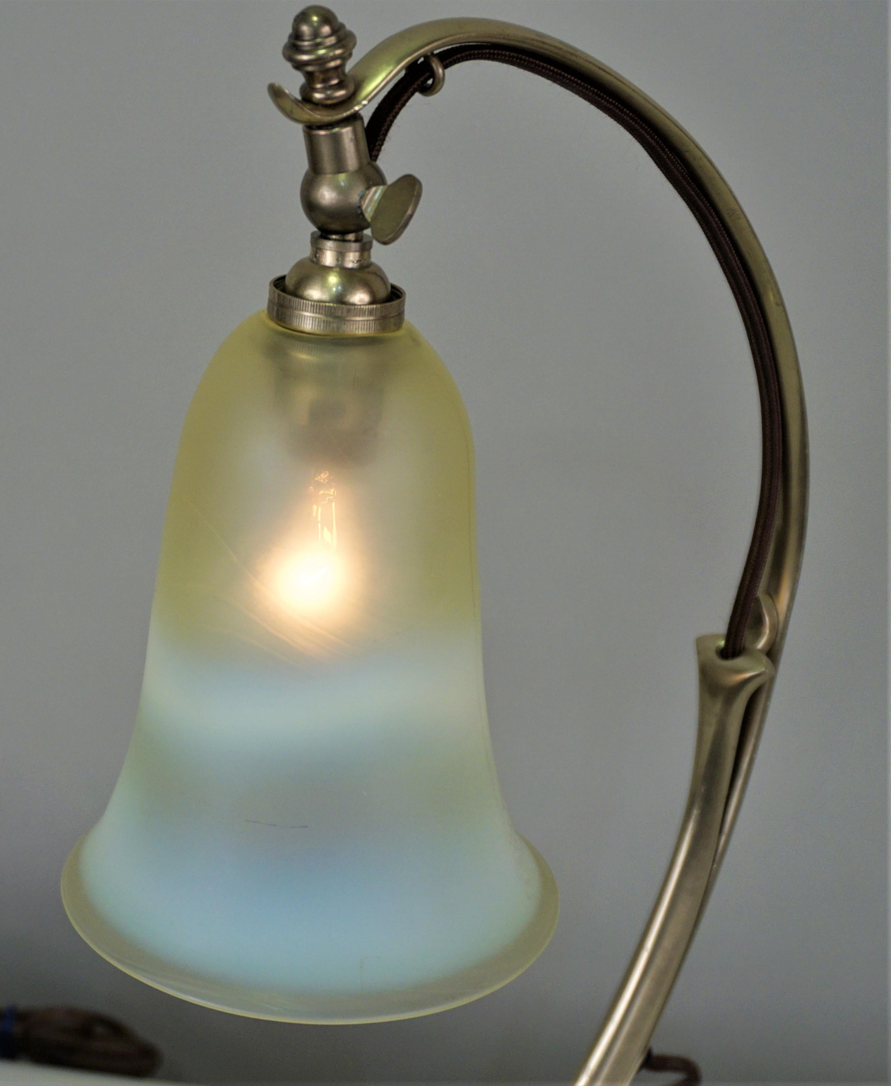 Arts and Crafts Brass Arts & Crafts Table Lamp by W.S.A. Benson