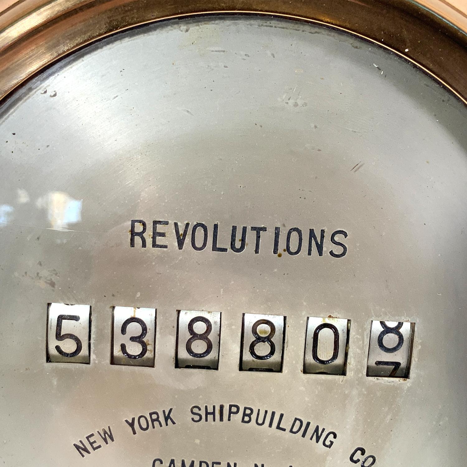 Early 20th Century Brass Ashcroft Ships Revolution Counter For Sale