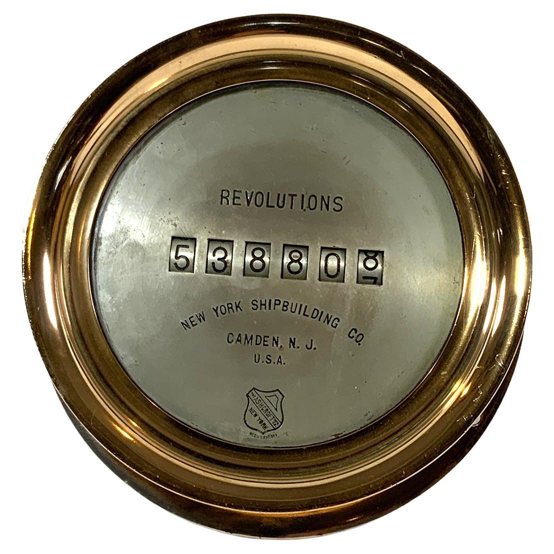 Brass Ashcroft Ships Revolution Counter