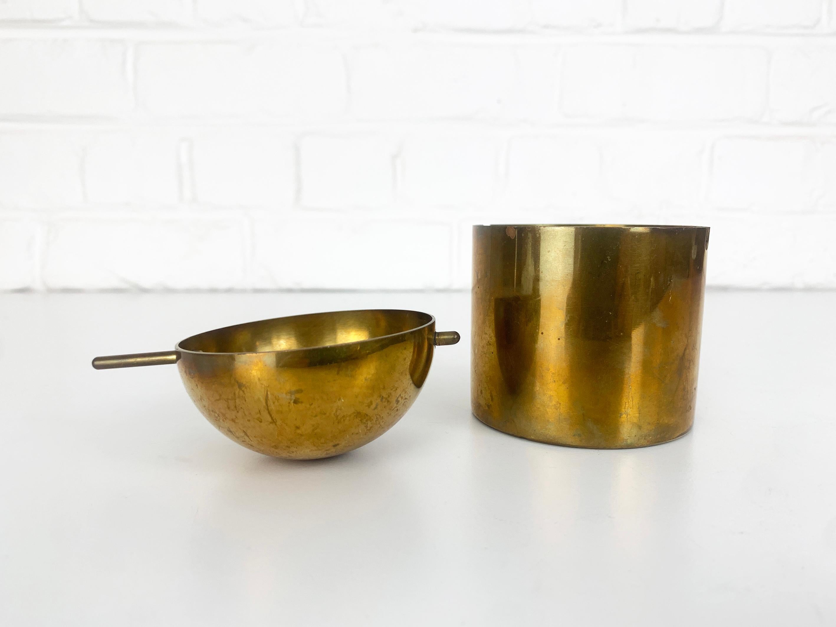 Posacenere in ottone di Arne Jacobsen per SAS Hotel, Stelton, Cylinda-Line, anni '60 in vendita 4