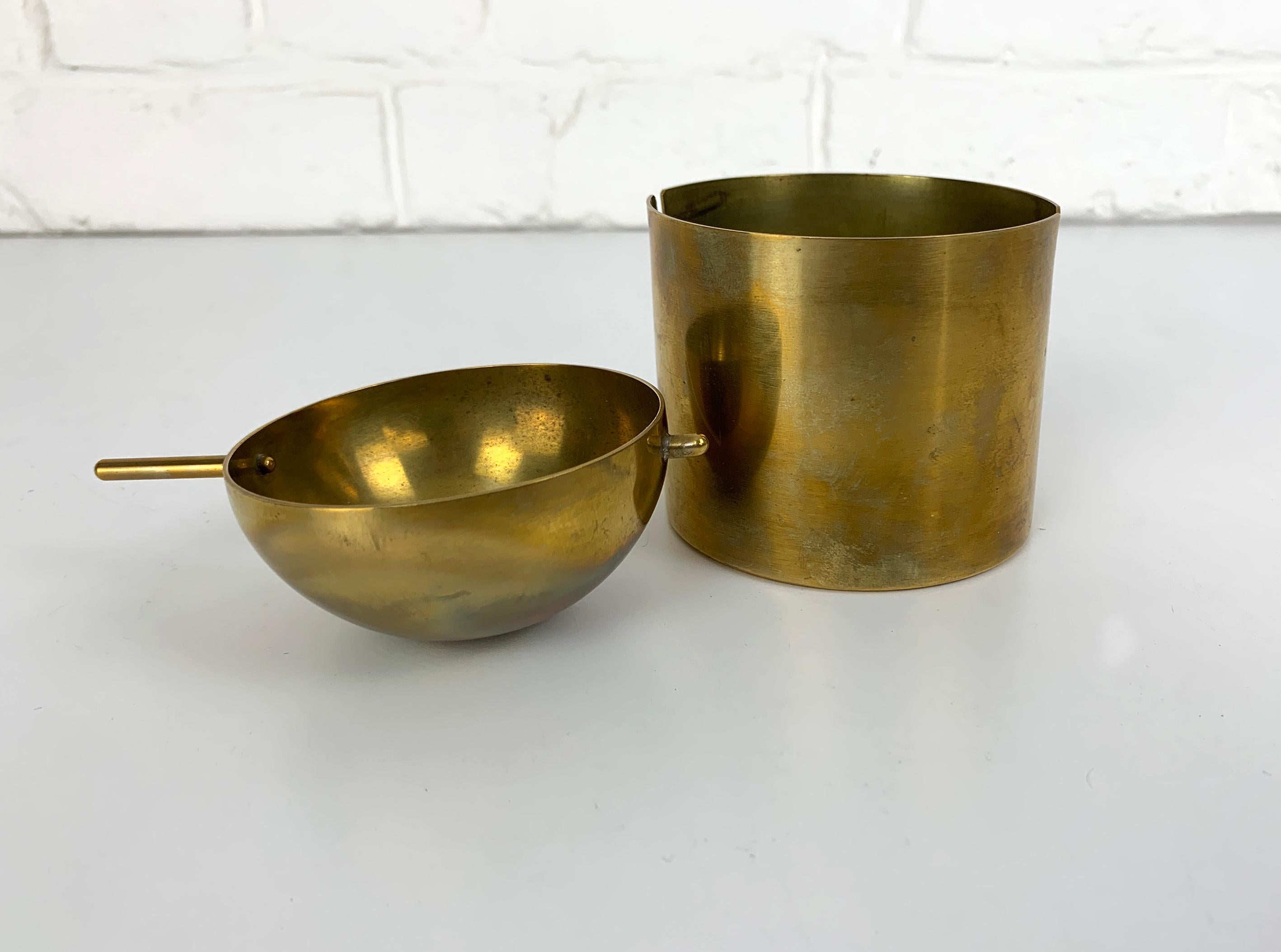 20th Century Brass Ashtray by Arne Jacobsen for SAS Hotel, Stelton, Cylinda-Line, 1960s