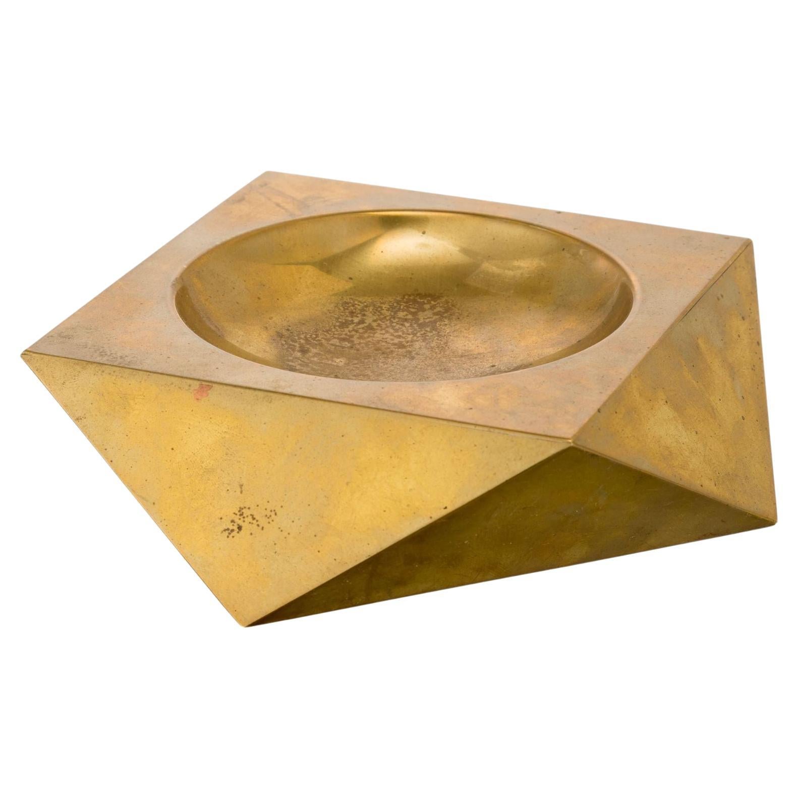 Brucaliffo brass geometrical shaped ashtray For Sale