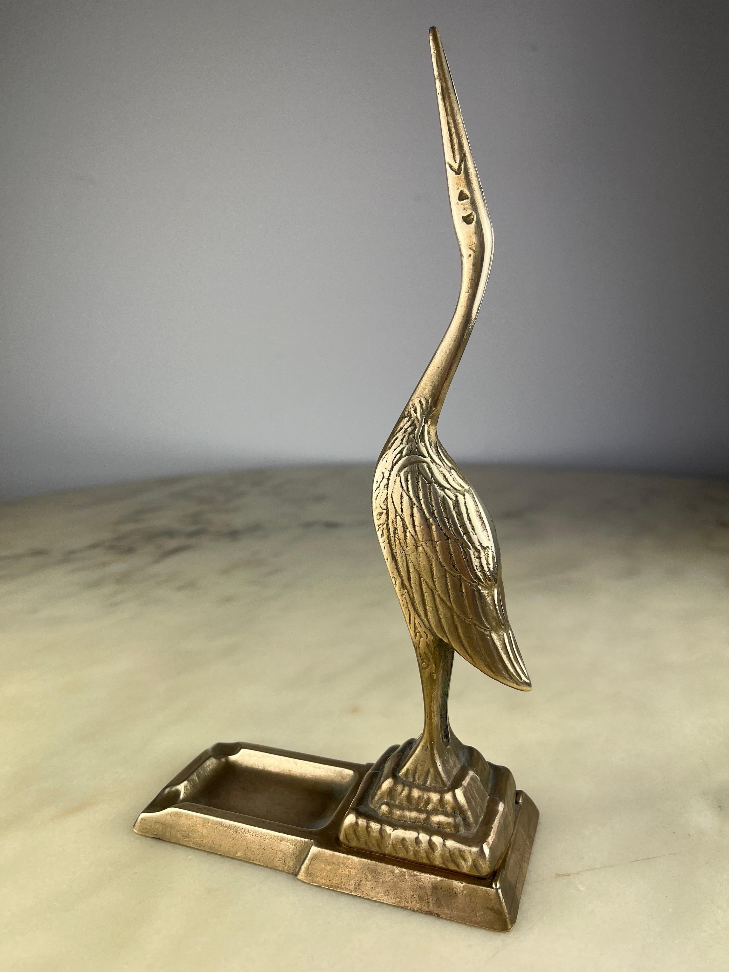 Other Mid-Century Flamingo Brass Ashtray Italian Design 1960s For Sale