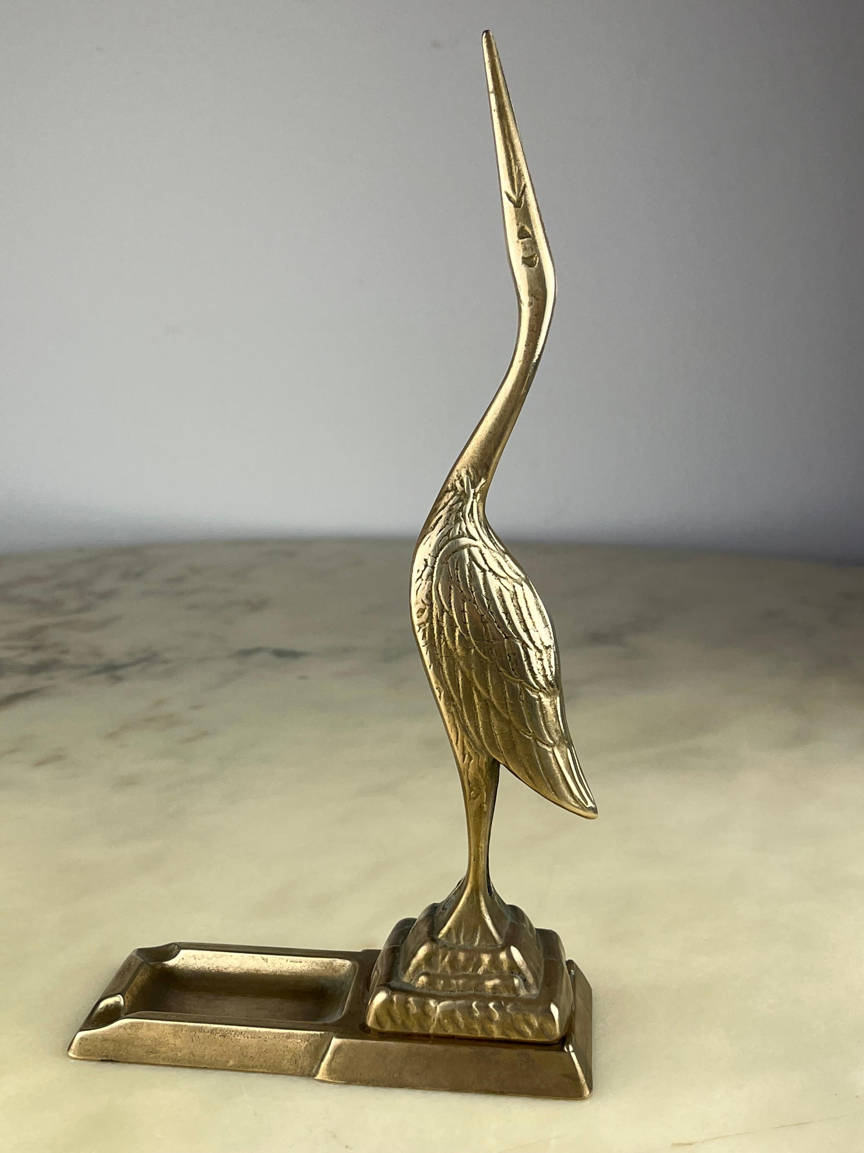 Mid-Century Flamingo Brass Ashtray Italian Design 1960s For Sale 3