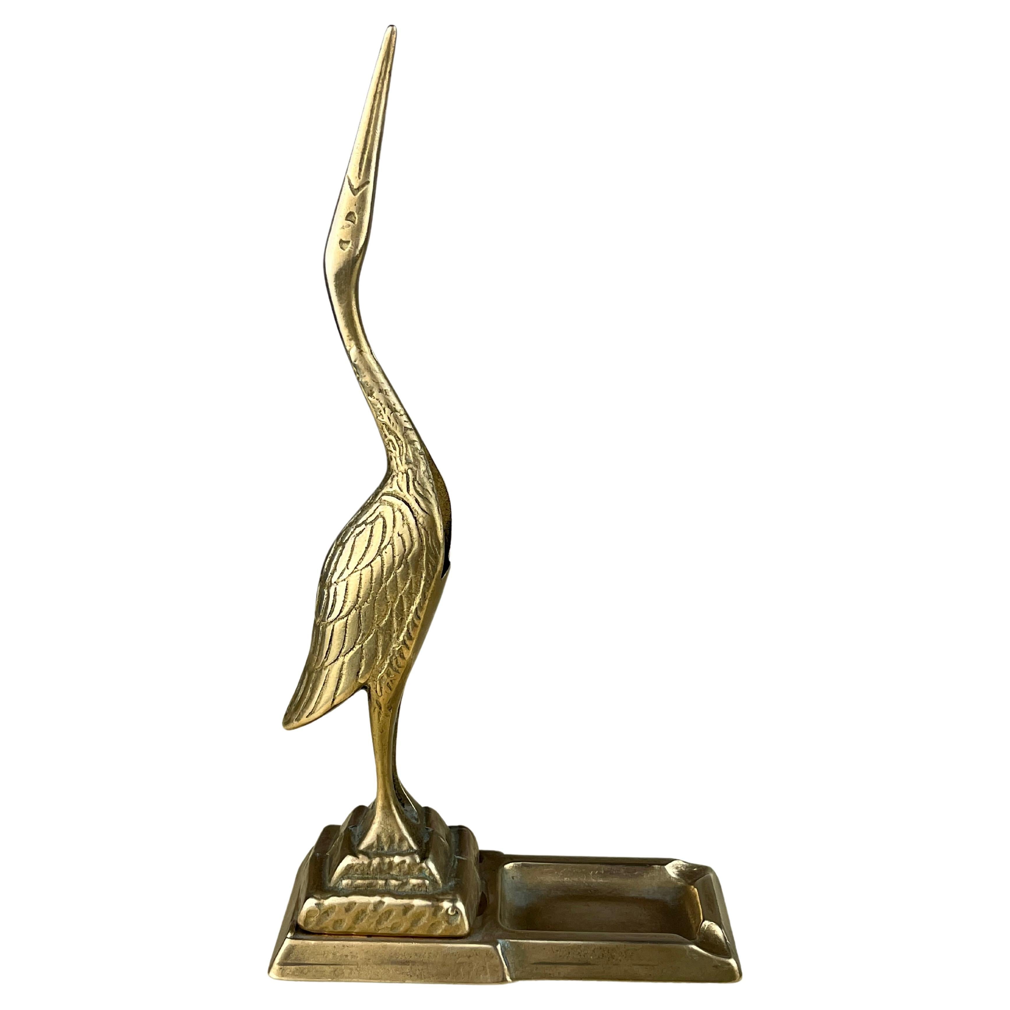 Mid-Century Flamingo Brass Ashtray Italian Design 1960s For Sale