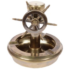 Brass Ashtray with Rudder and Compass, 1950s