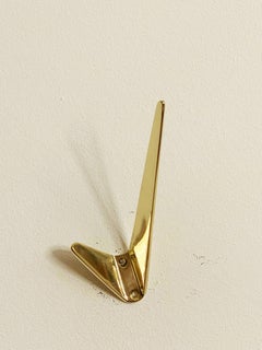 Brass Asymmetric Coat Wall Double Hooks by Hertha Baller