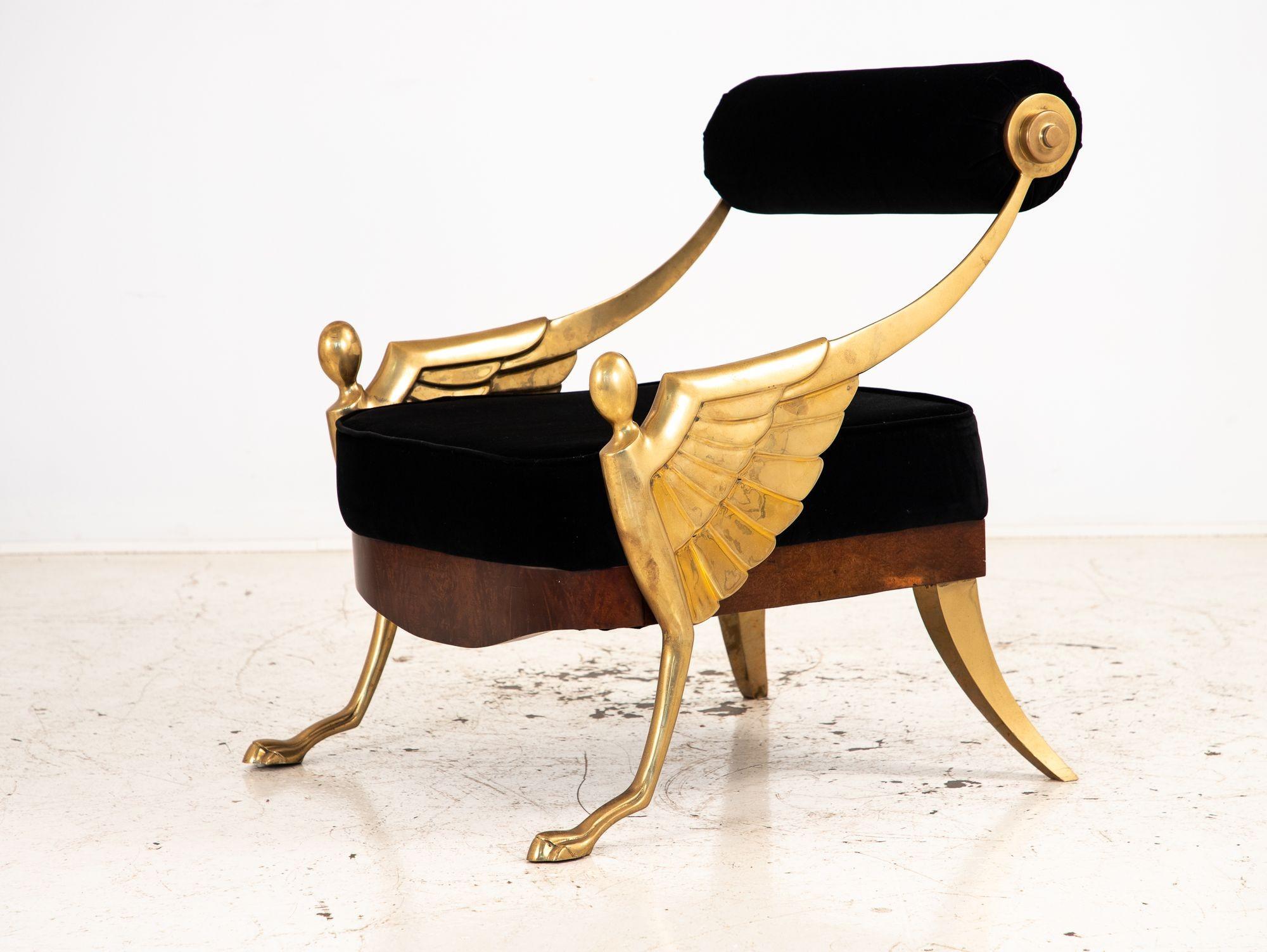 English Brass Atlantis Chair in the Style of Mark Brazier Jones