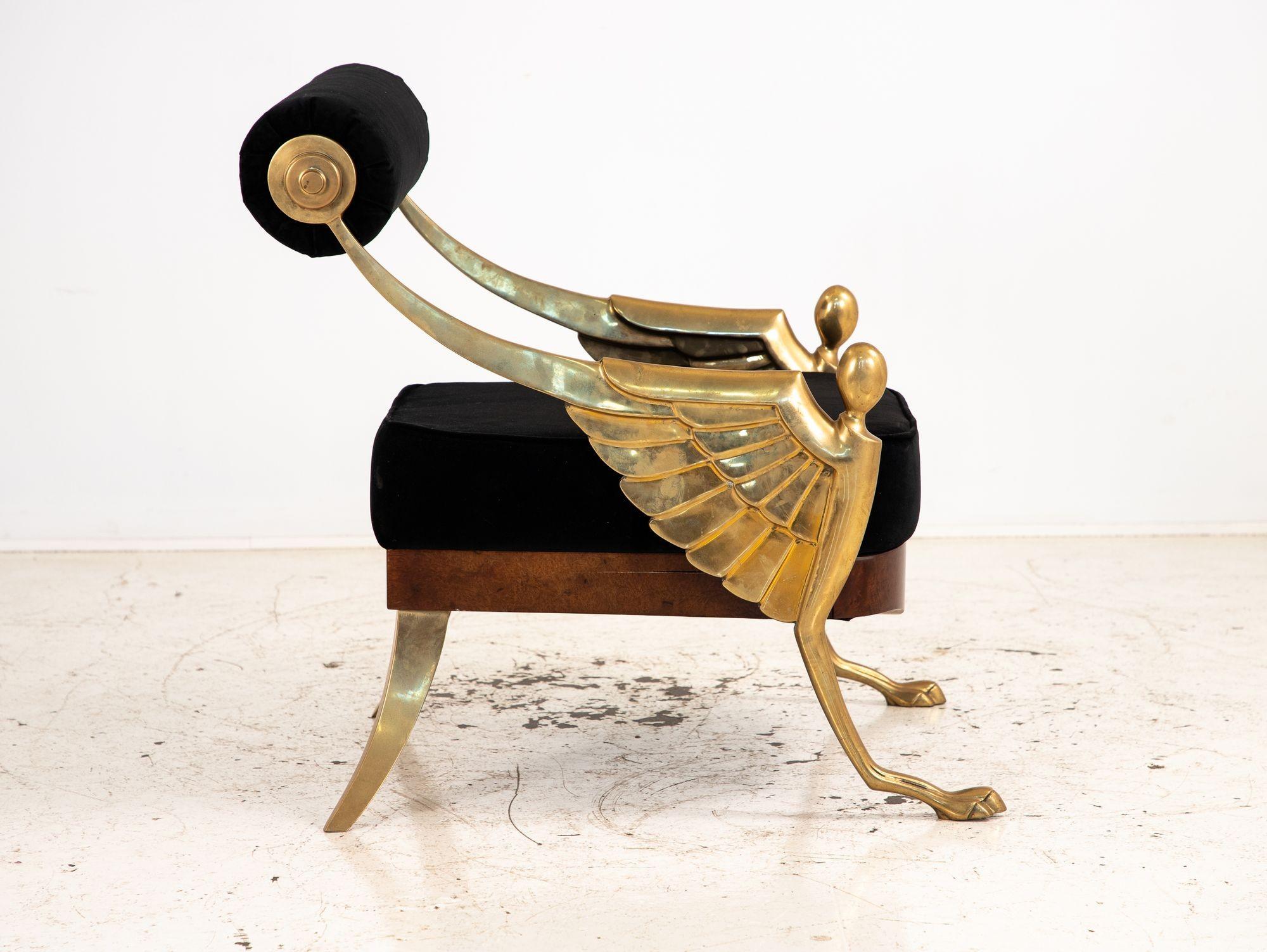 Upholstery Brass Atlantis Chair in the Style of Mark Brazier Jones