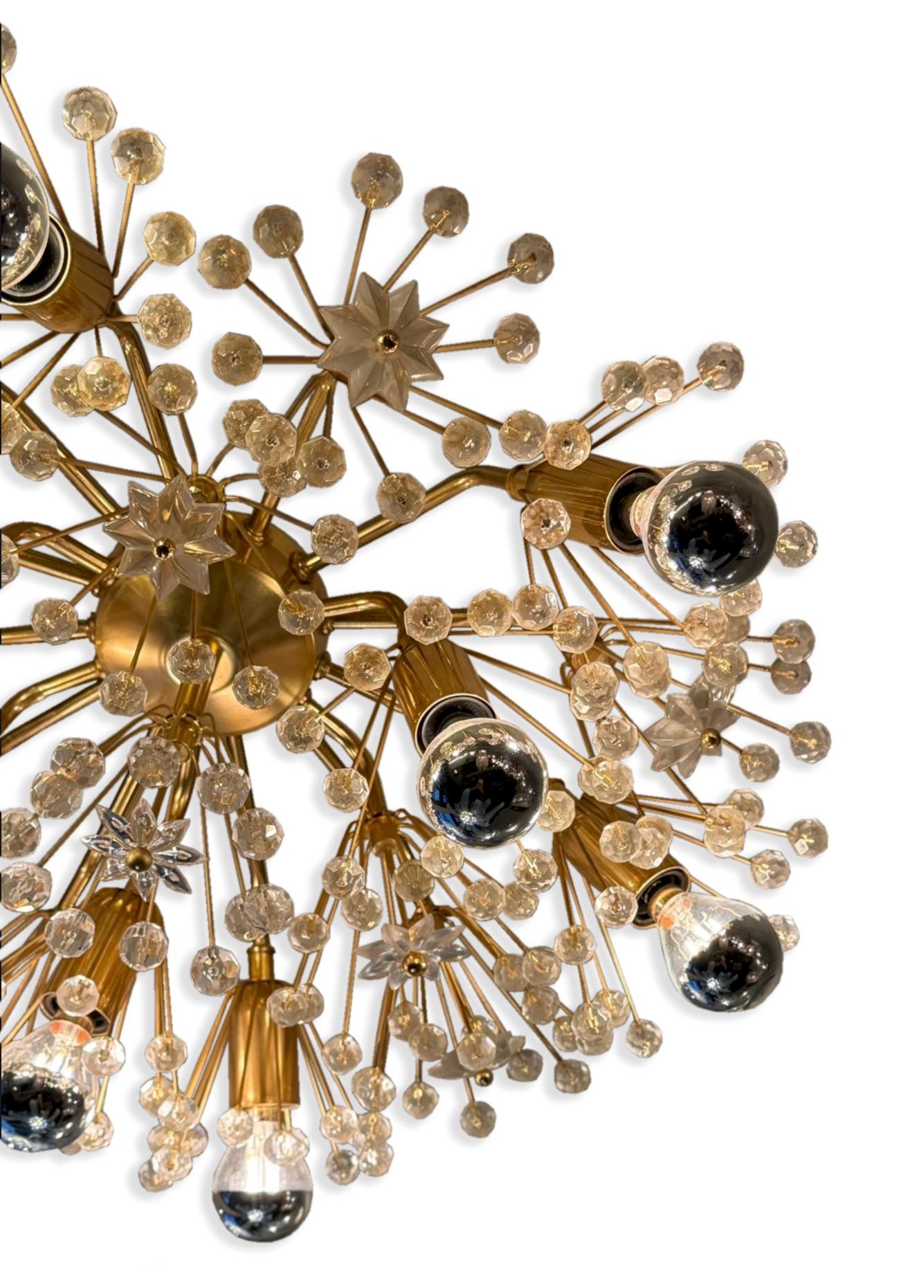 Contemporary Brass Austrian Snowflake Sputnik For Sale