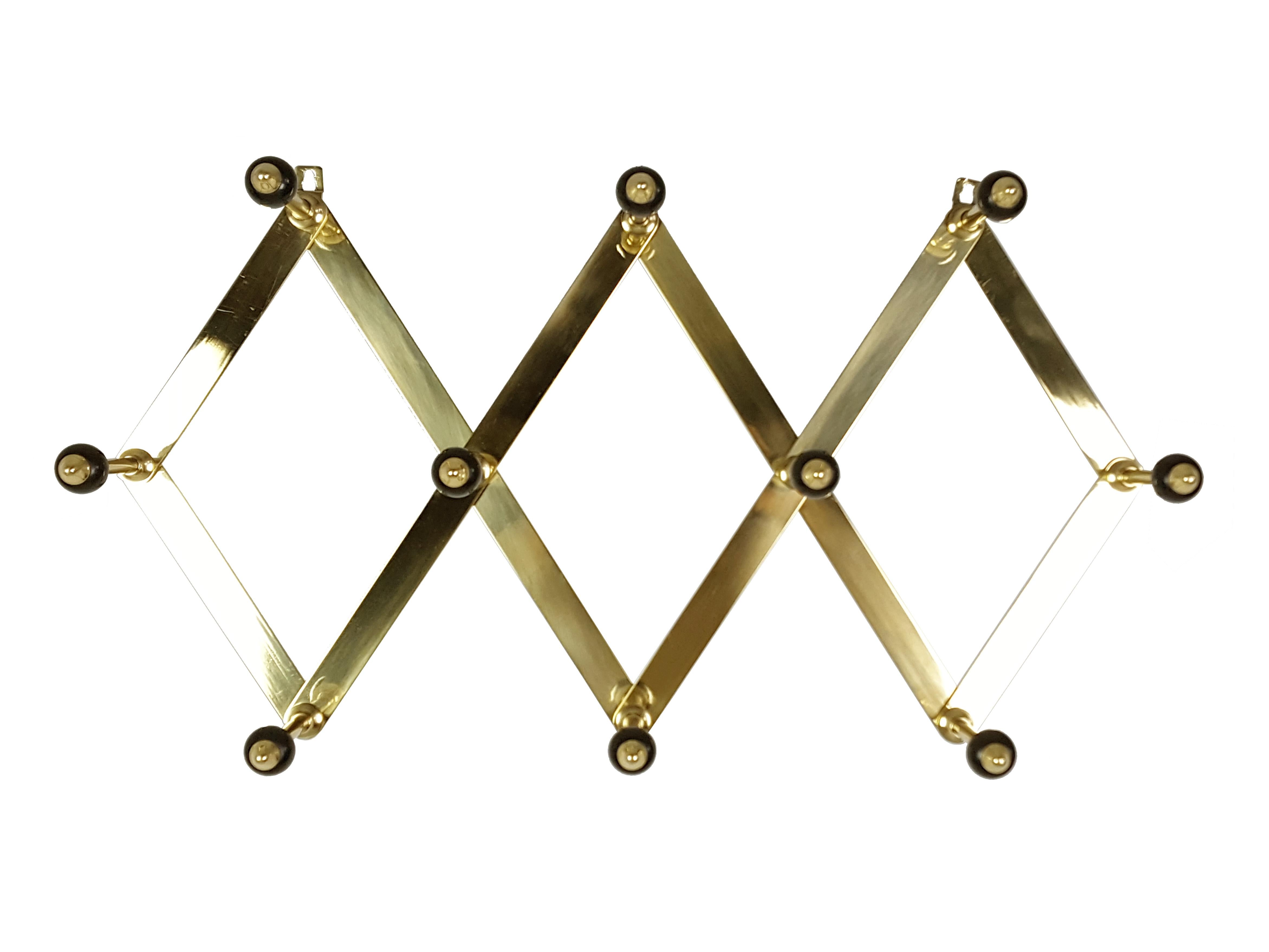 Brass & Bakelite Mid-Century Modern Adjustable Coat Rack by L. Caccia Dominioni  For Sale 2