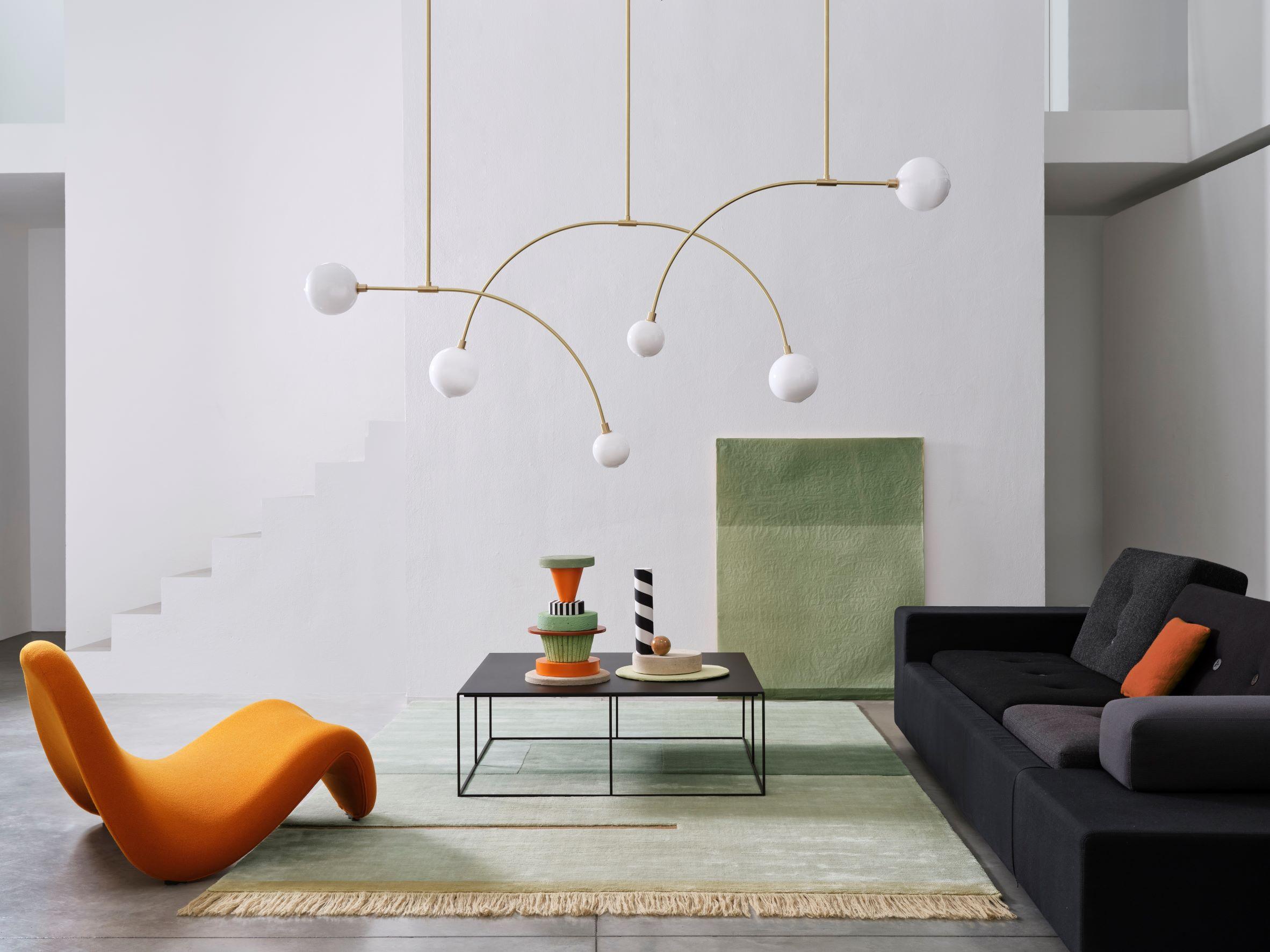 Glass Brass Balance 1.0 Pendant Lamp by SkLO For Sale
