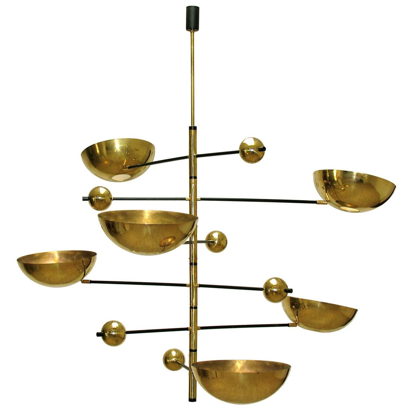 Brass Balanced Italian Chandelier