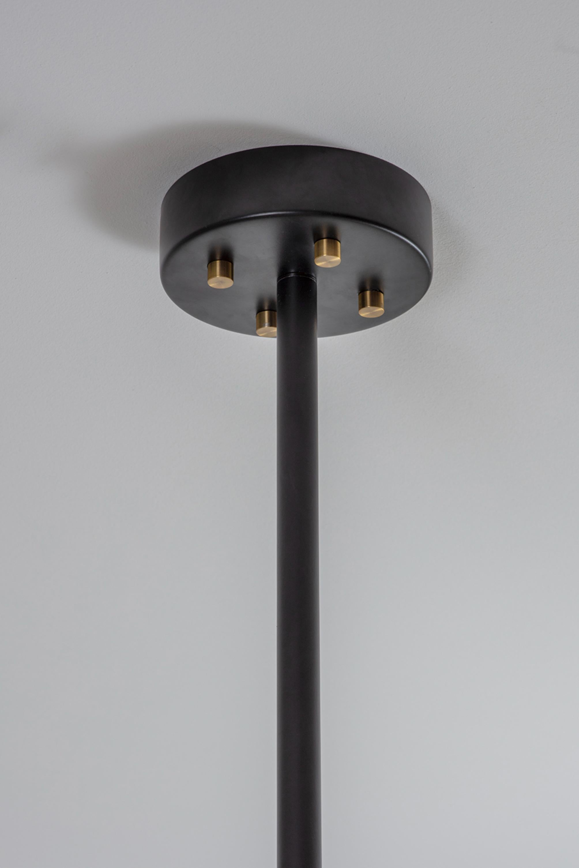 Brushed Brass Ball and Shade Pendant Light by Square in Circle For Sale