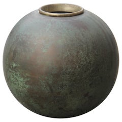 Vintage Brass Ball Vase Art Deco 1930 Italian Design Nino Ferrari Gio Ponti Attributed