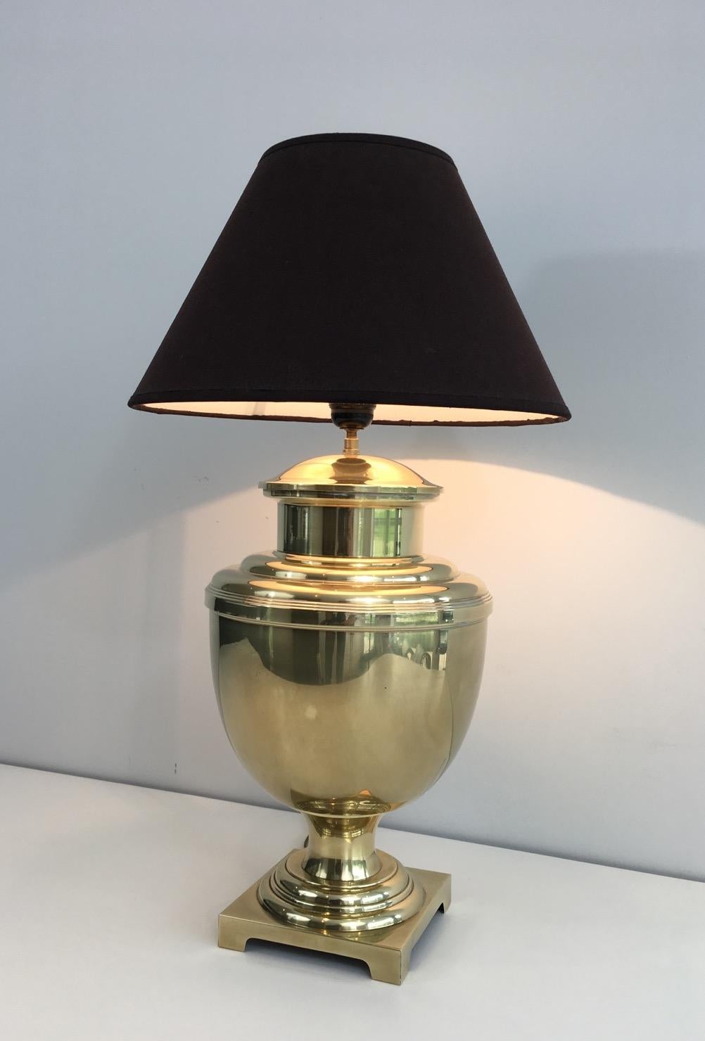 Brass Baluster Table Lamp, French, circa 1970 In Good Condition For Sale In Marcq-en-Barœul, Hauts-de-France