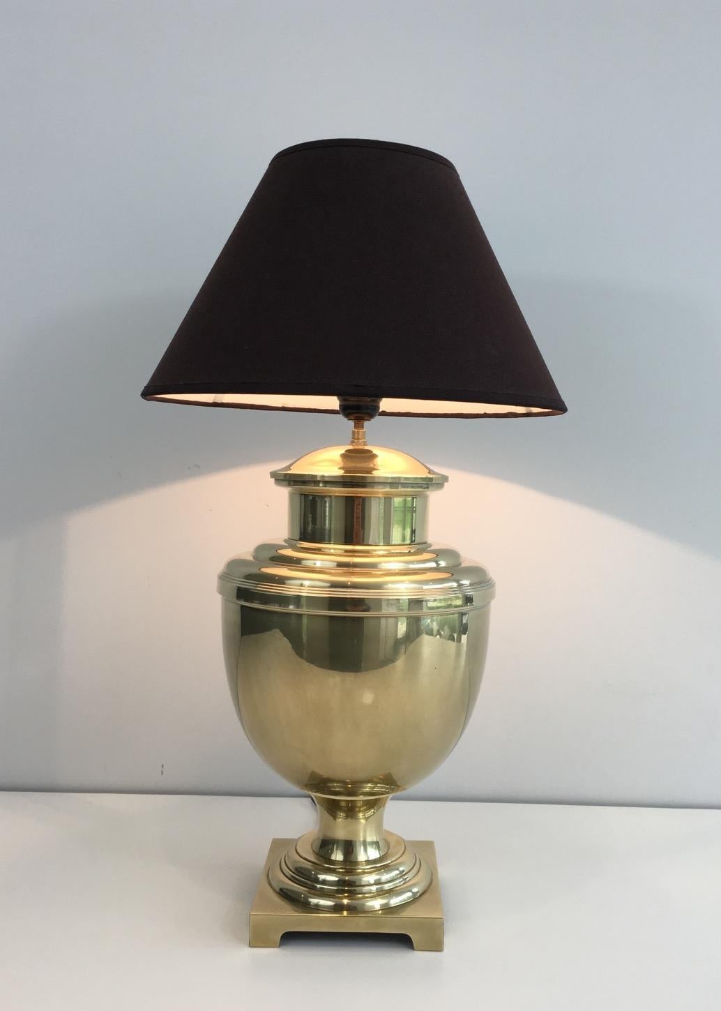 Late 20th Century Brass Baluster Table Lamp, French, circa 1970 For Sale