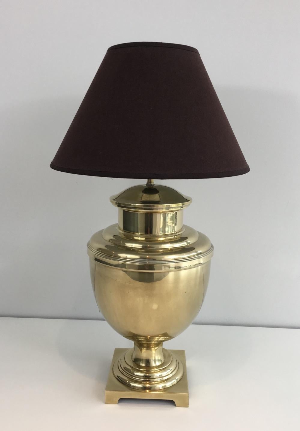 Baluster-Tischlampe aus Messing, französisch, um 1970 im Angebot 3