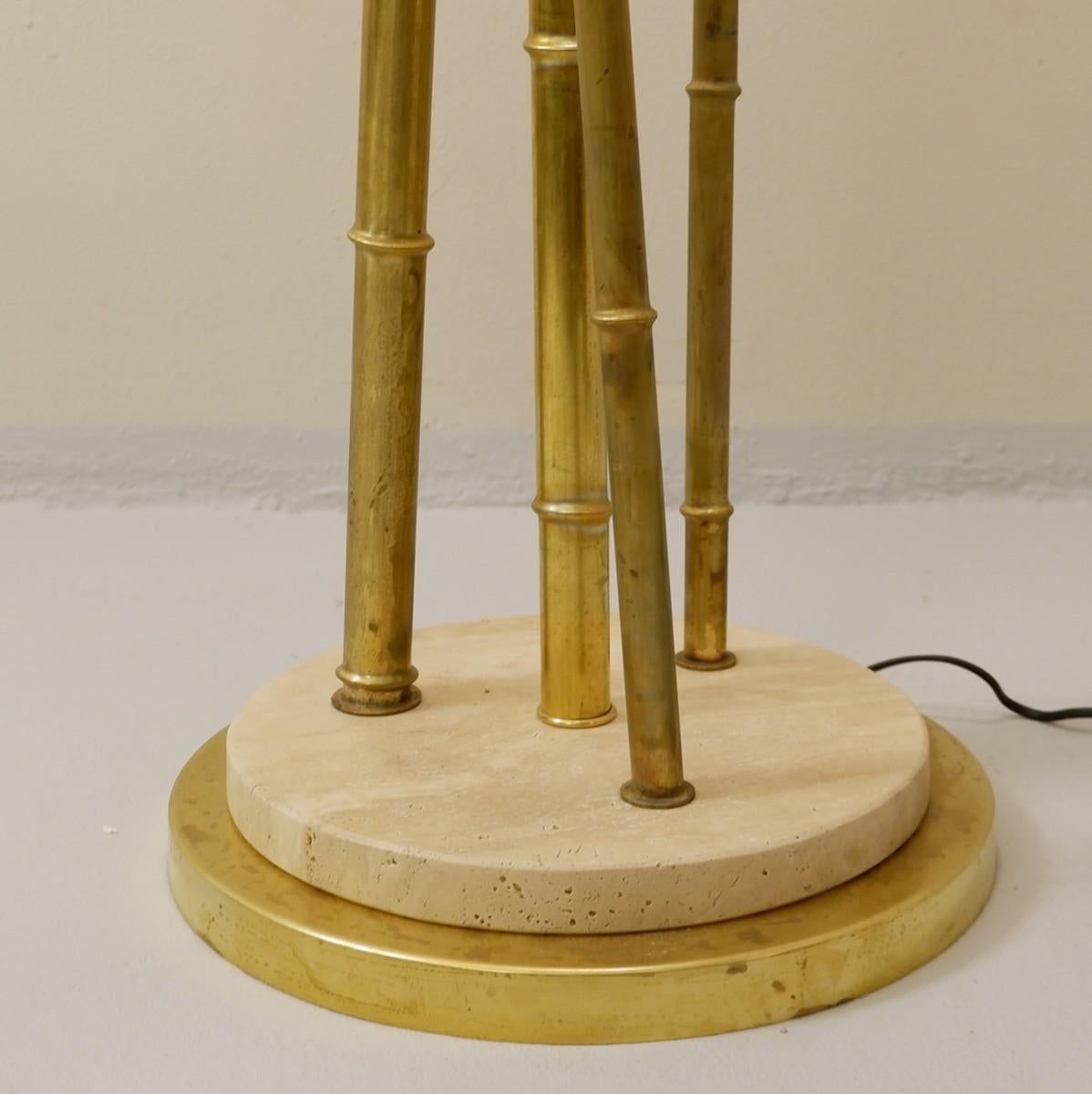 Brass bamboo floor lamp, a pair available
Price for one.