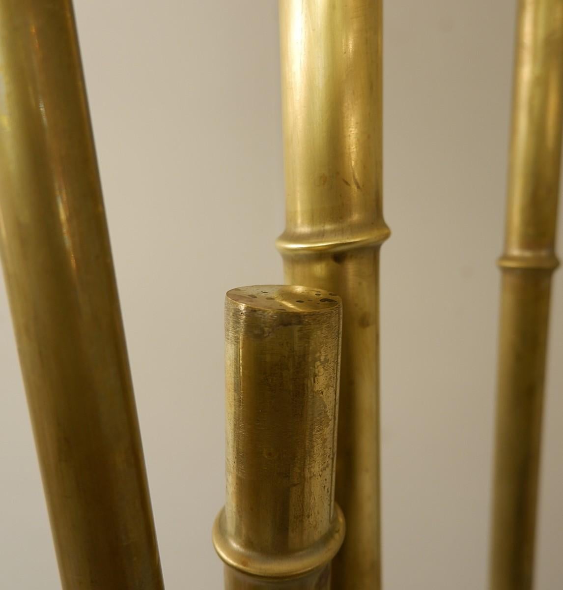 Brass Bamboo Floor Lamp, a Pair Available In Good Condition For Sale In Brussels, BE