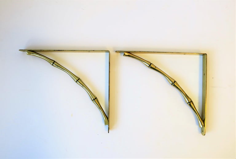 Brass Bamboo Hardware Wall Shelf Brackets at 1stDibs