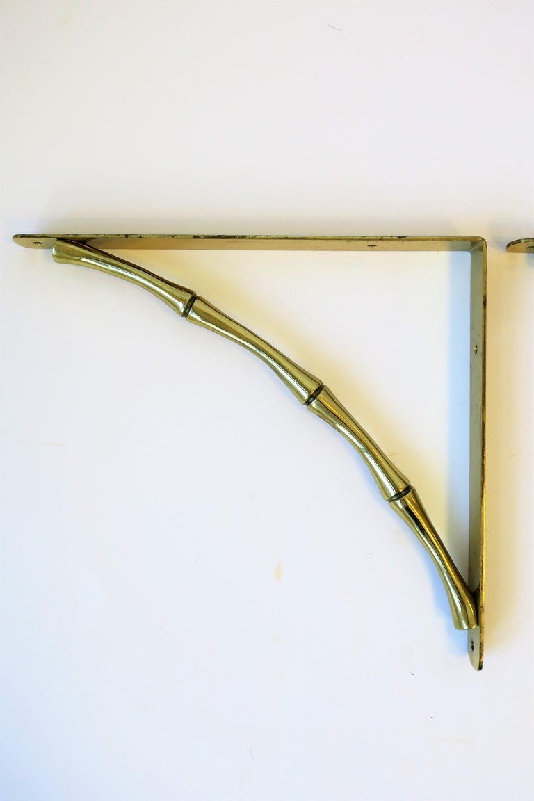 Brass Bamboo Hardware Wall Shelf Brackets at 1stDibs