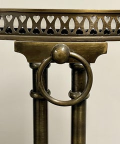 Brass Bamboo Metal Ebony End, Lamp, Side Table, Hollywood Regency, Tray Top