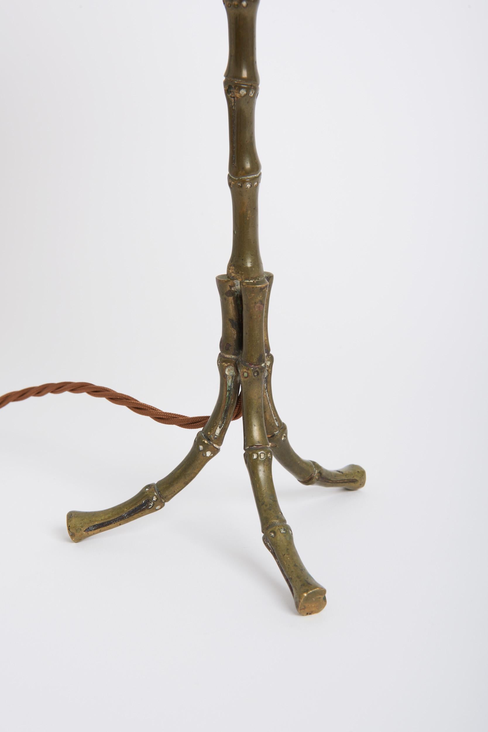 Mid-Century Modern Brass Bamboo Table Lamp