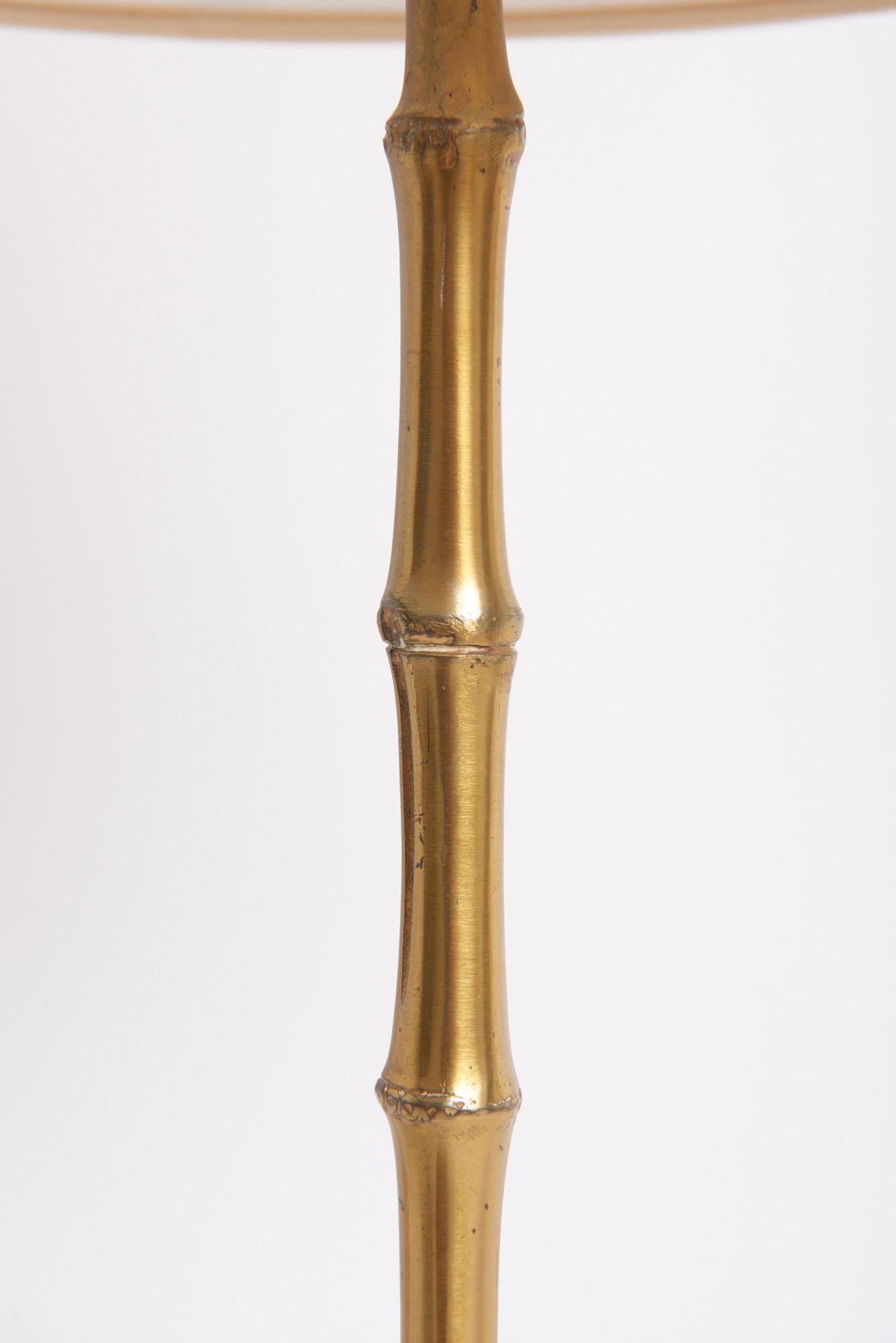 Brass Bamboo Table Lamp In Good Condition For Sale In London, GB