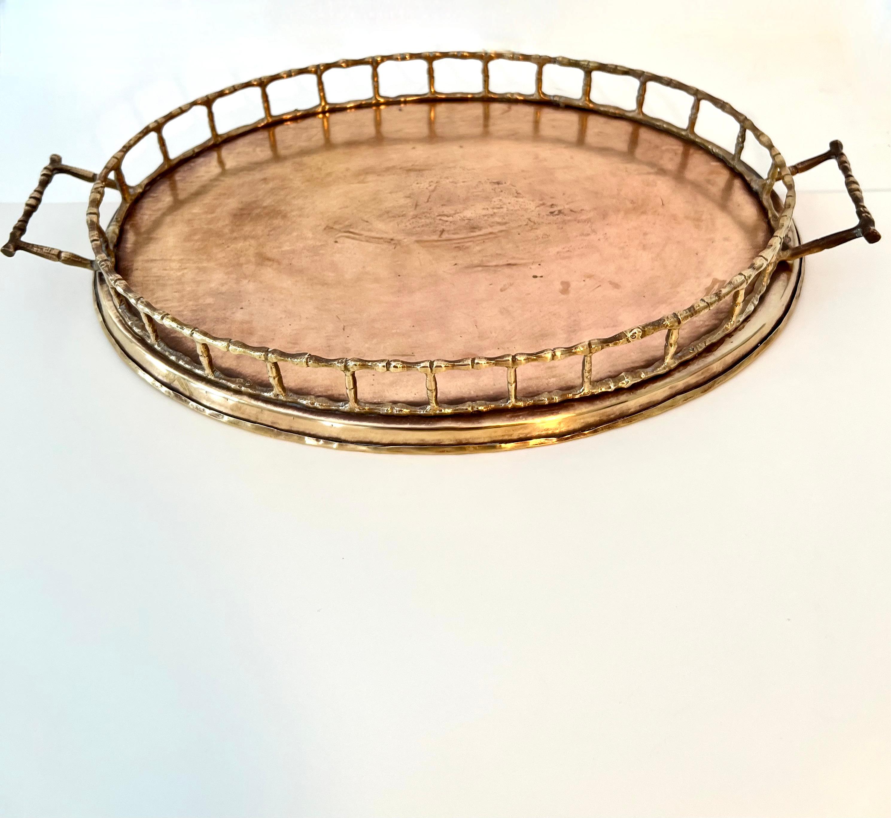 Brass Bamboo Tray in the Style of Ralph Lauren For Sale 1