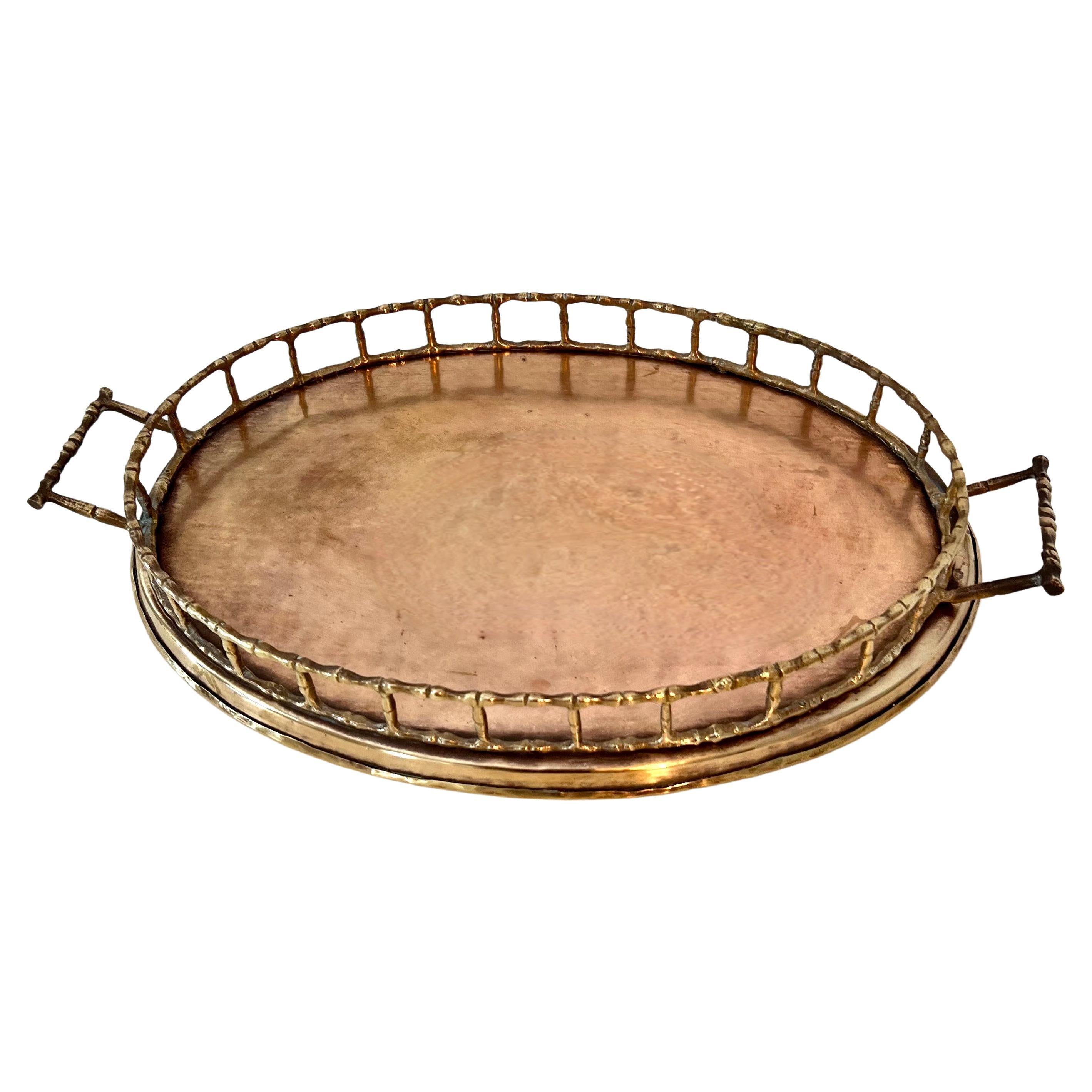 Brass Bamboo Tray in the Style of Ralph Lauren