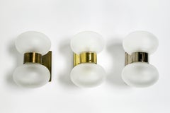 Brass Banded Frosted Glass Sconce