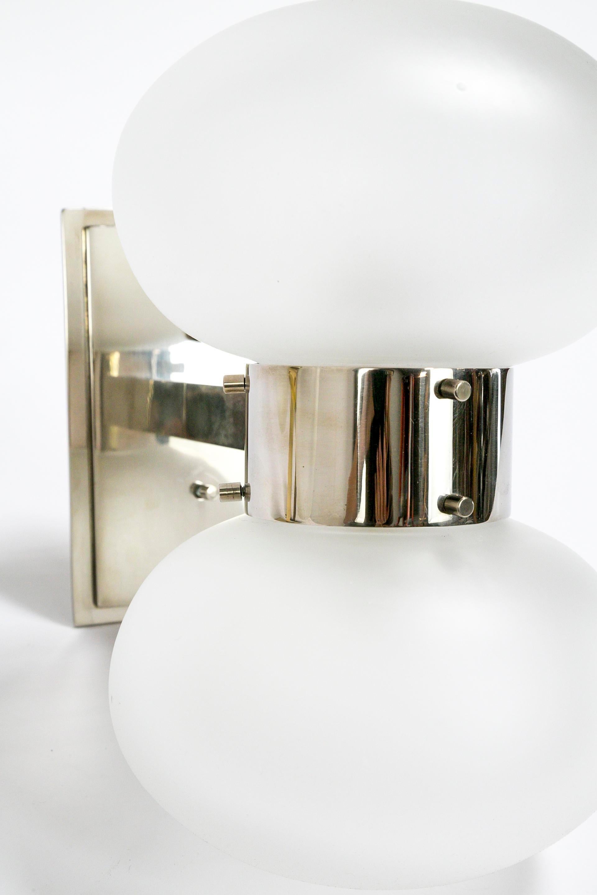 Brass Banded Frosted Glass Sconce 3