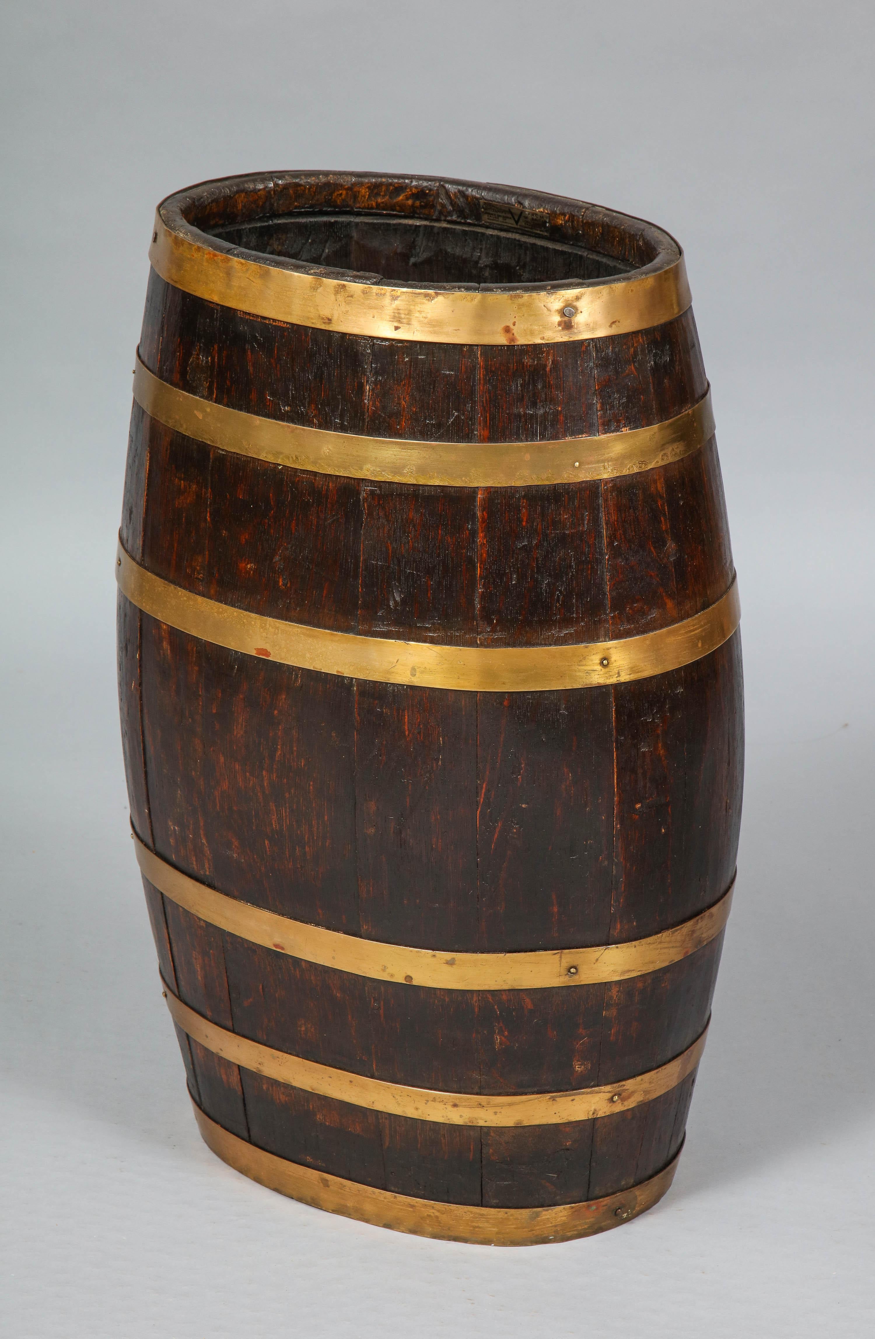 Brass Banded Oak Barrel 4