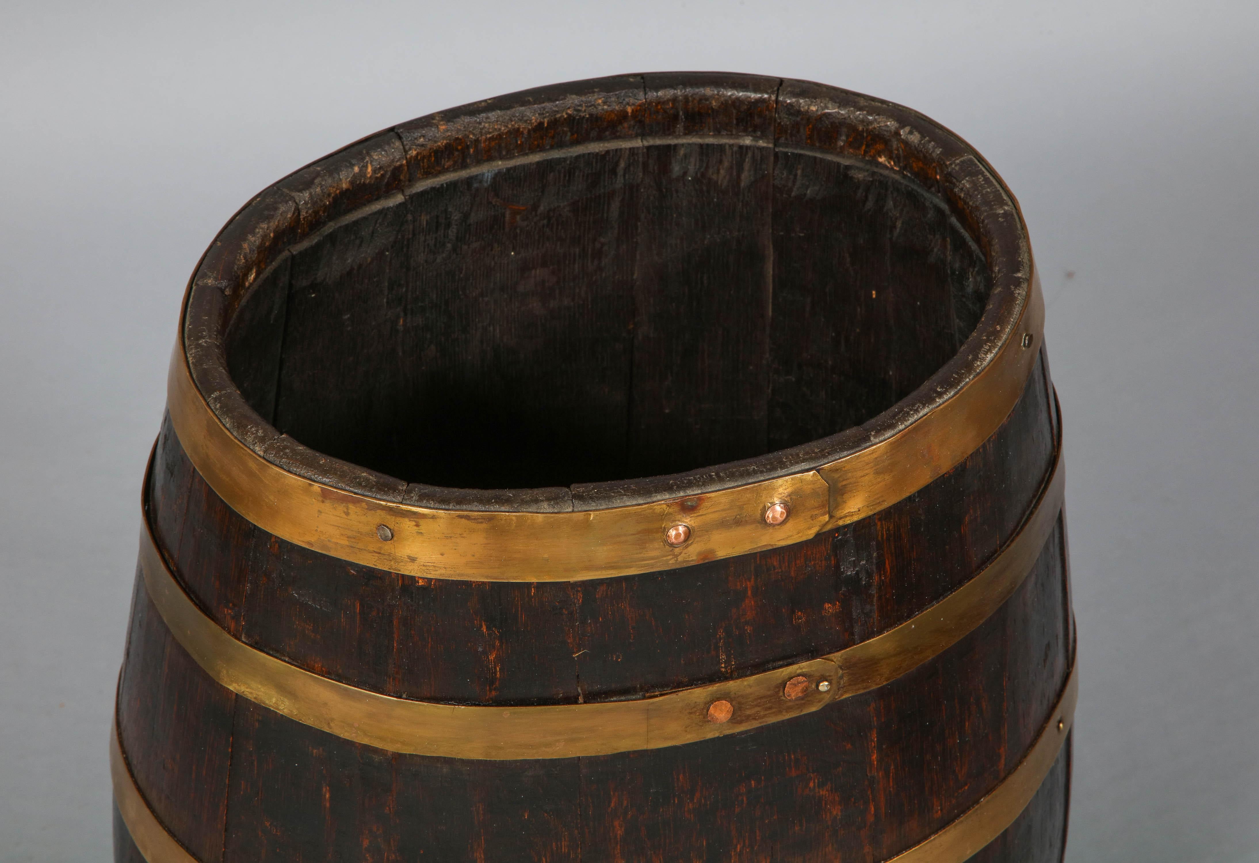 Brass Banded Oak Barrel 2