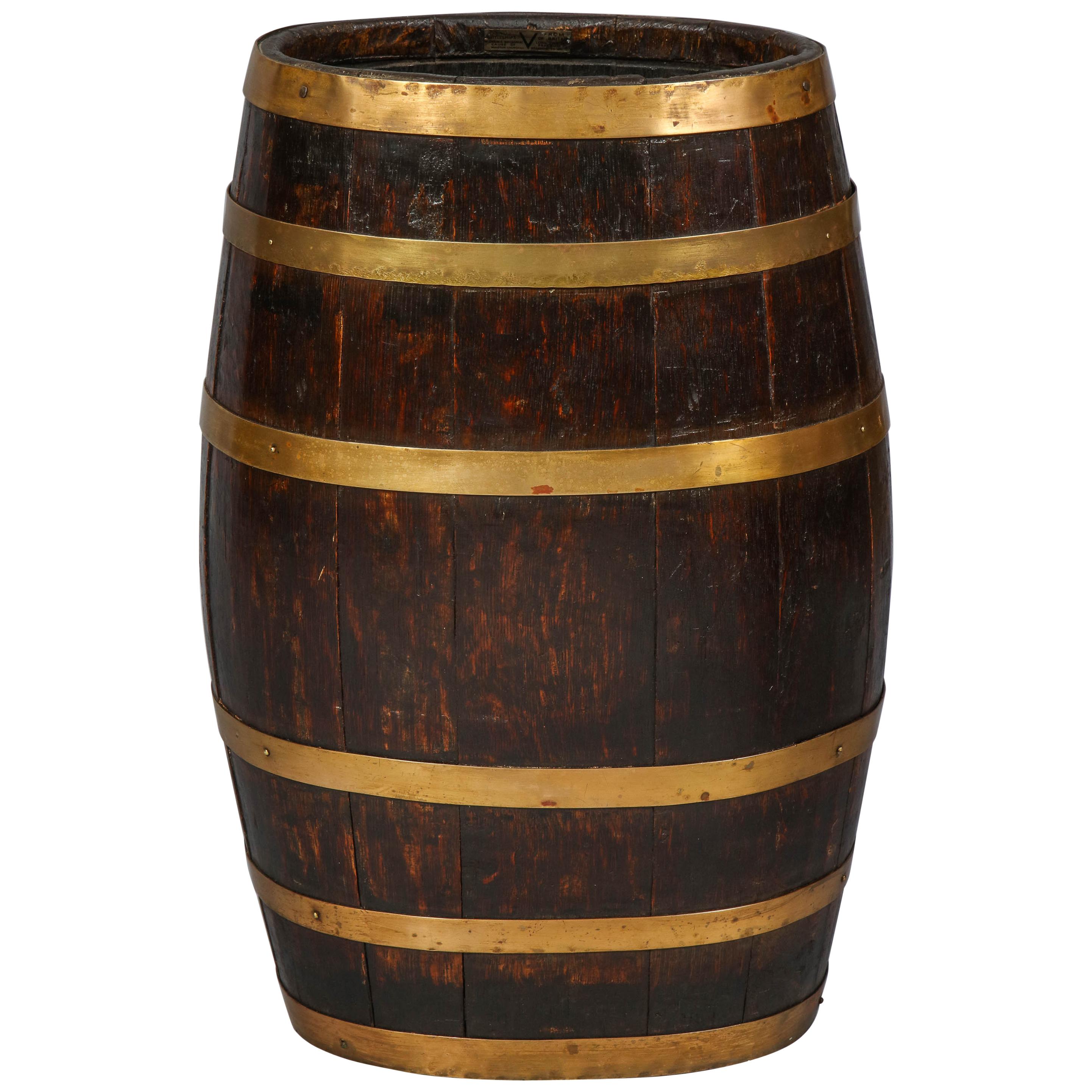 Brass Banded Oak Barrel