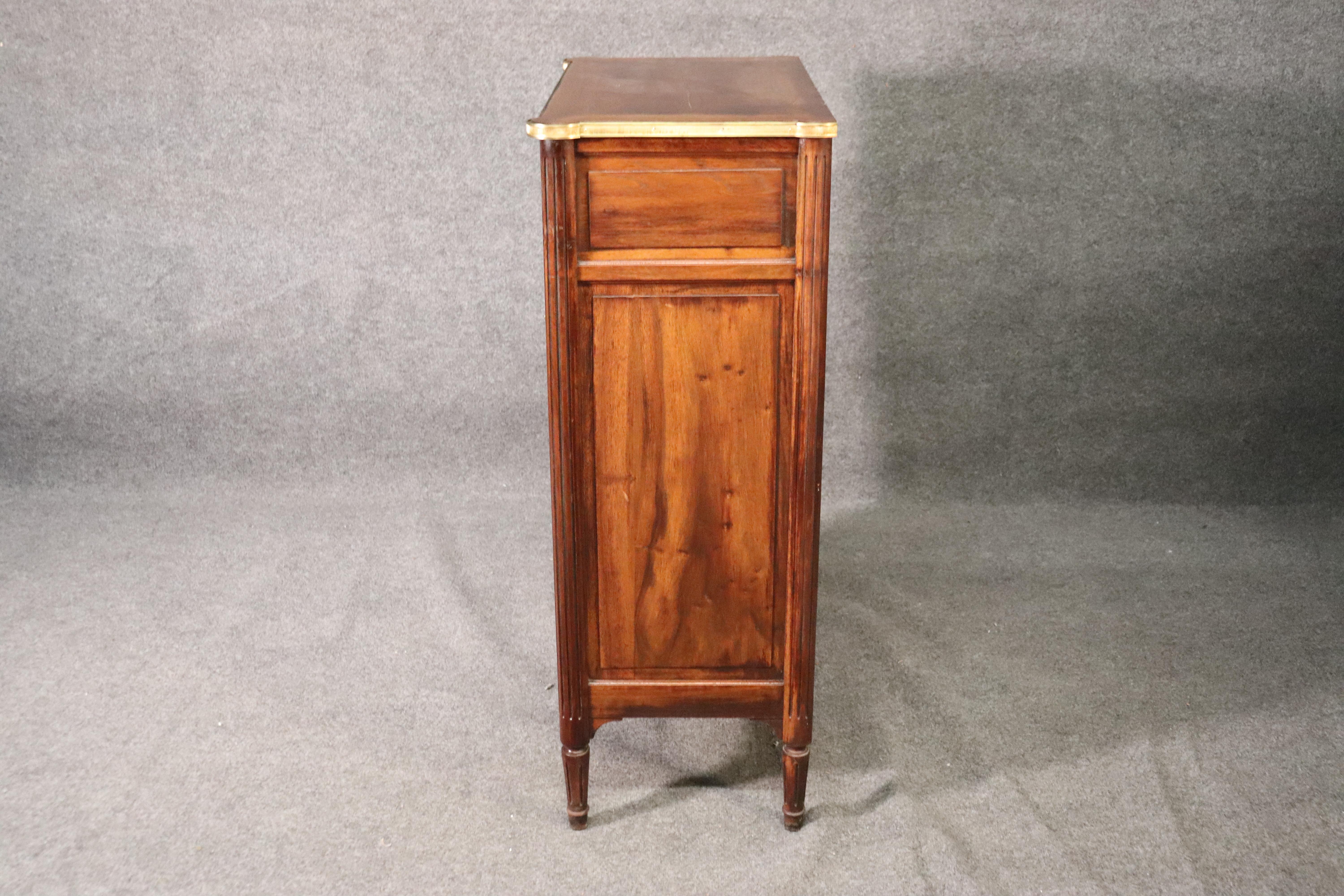 Brass Banded Solid Mahogany French Louis XVI Directoire Style Dresser circa 1940 6