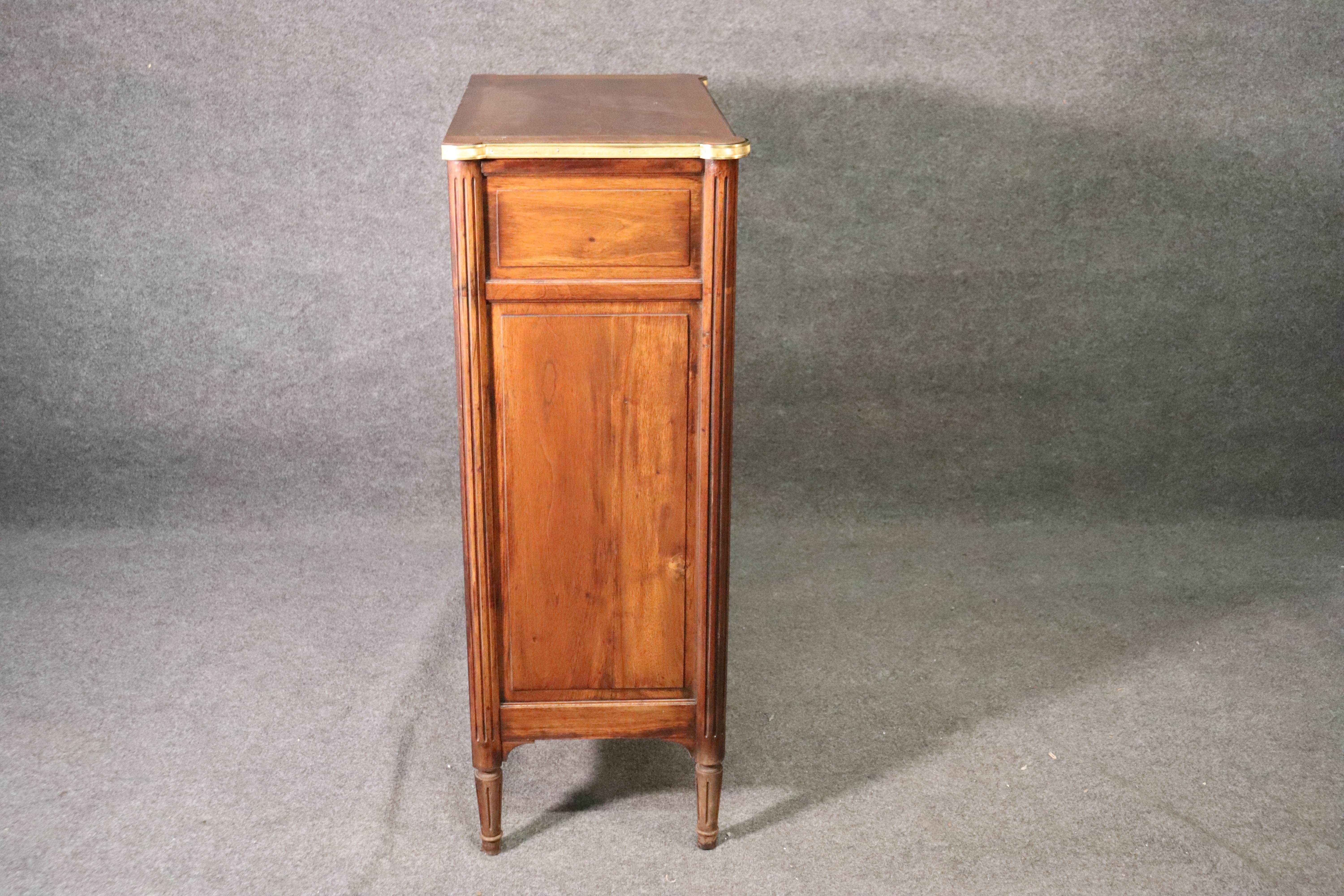 Brass Banded Solid Mahogany French Louis XVI Directoire Style Dresser circa 1940 4