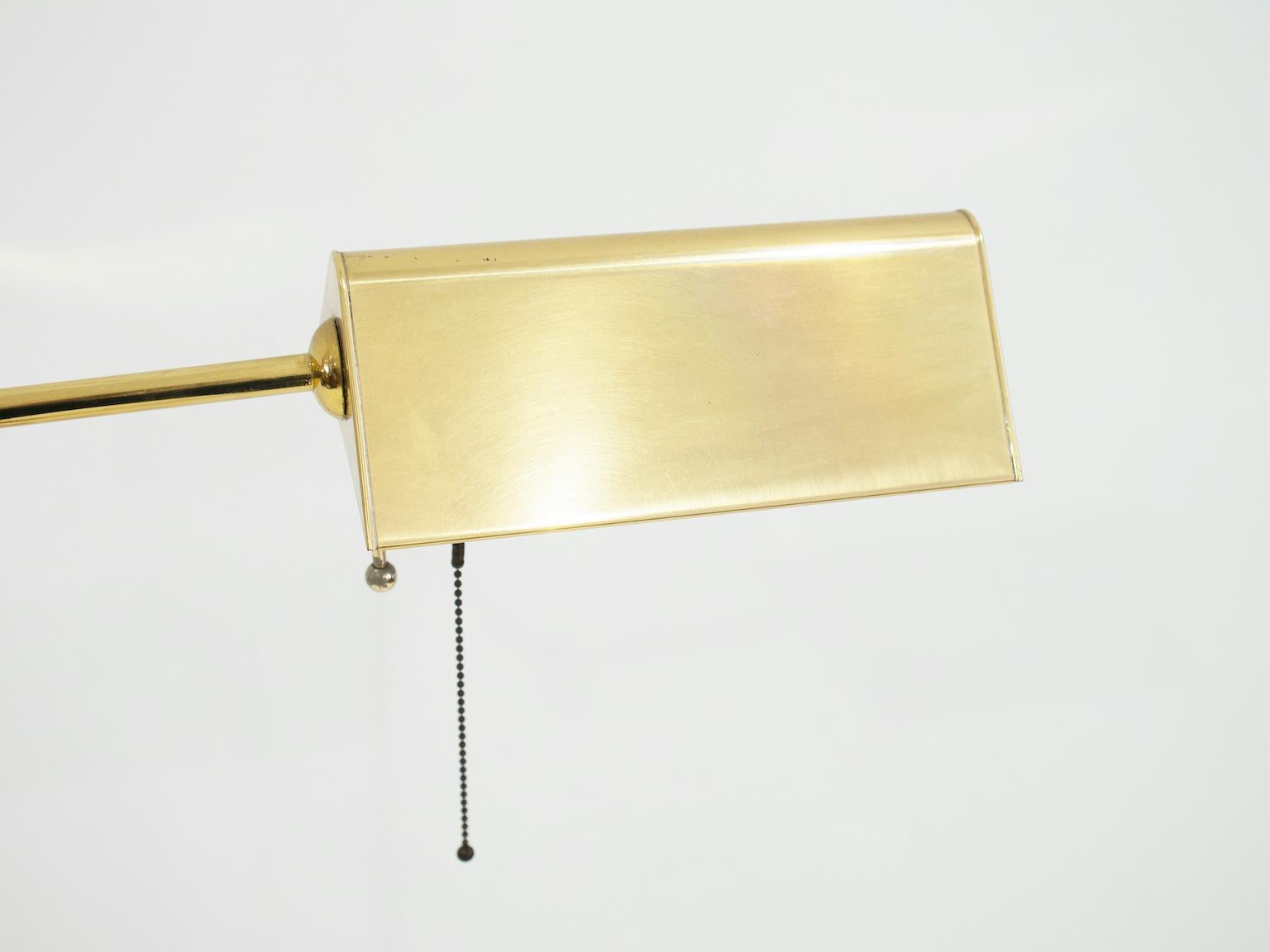 Mid-Century Modern Brass 'Banker' Floor Lamp with Adjustable Light Point