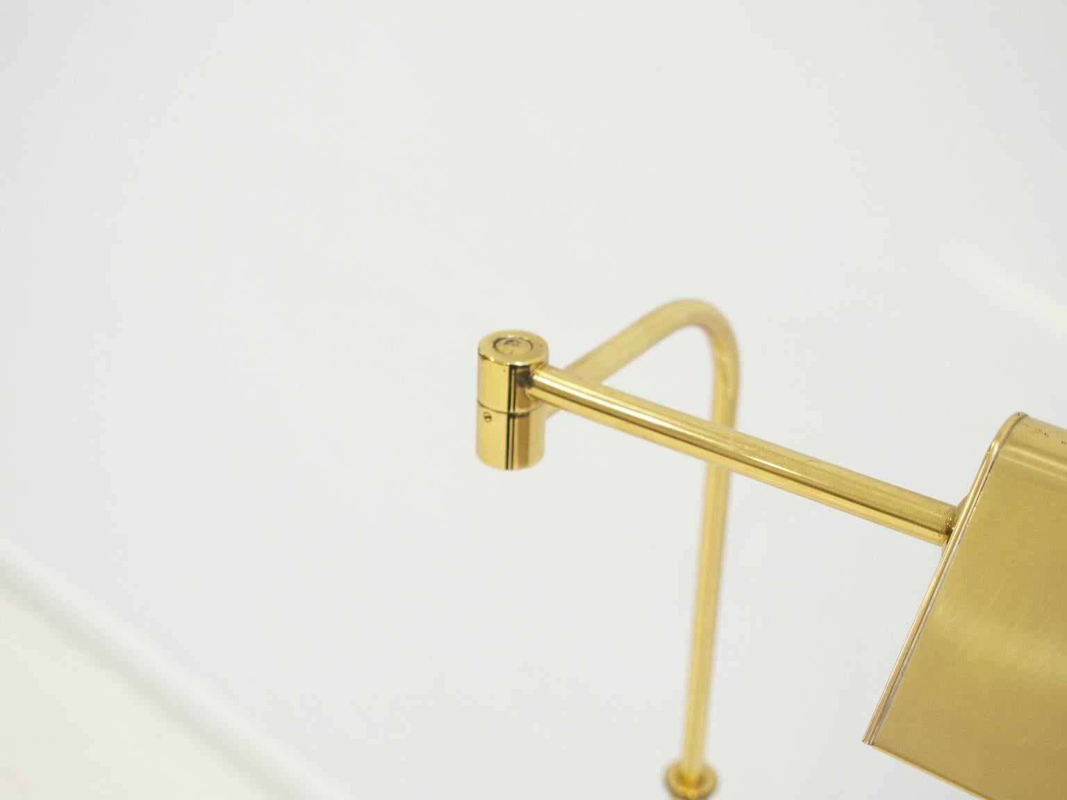 European Brass 'Banker' Floor Lamp with Adjustable Light Point
