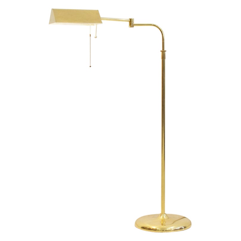 Brass 
Banker
 Floor Lamp with Adjustable Light Point