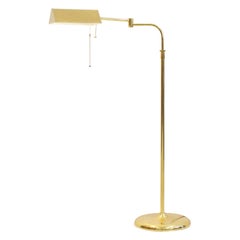 Brass 'Banker' Floor Lamp with Adjustable Light Point