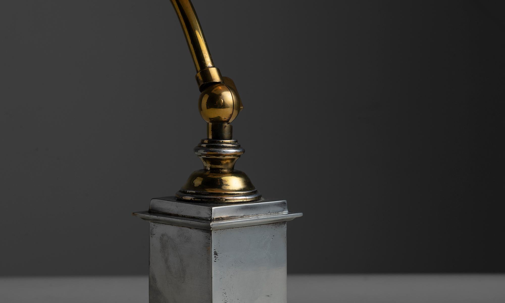 Brass Bankers Lamp, England circa 1910 In Good Condition For Sale In Culver City, CA