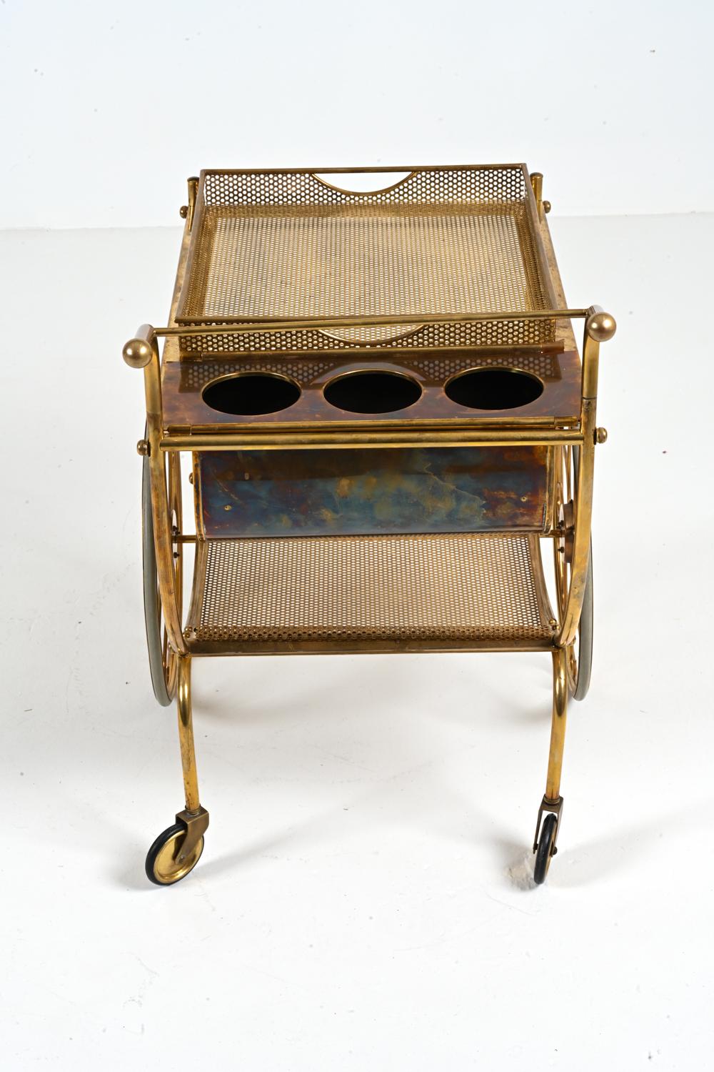 Brass Bar Cart by Josef Frank for Svenskt Tenn, c. 1950's In Good Condition For Sale In Norwalk, CT