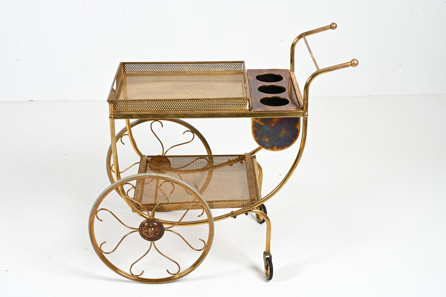 Brass Bar Cart by Josef Frank for Svenskt Tenn, c. 1950's For Sale 1