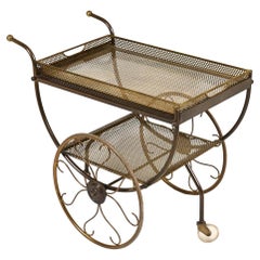 Vintage Brass Bar Cart by Josef Frank for Svenskt Tenn, c. 1950's