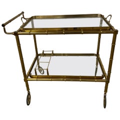 Brass Bar Cart by Maison Jansen, France 1960s